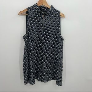 Lafayette 148 100% Silk Halter Keyhole Sleeveless Tank Top